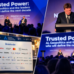 Colaj de la Bucharest Cybersecurity Conference 2026: scena, panoul de sponsori si discursul de deschidere